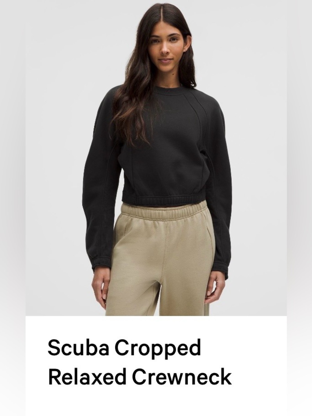 lululemon athletica Scuba Cropped Crewneck - Black